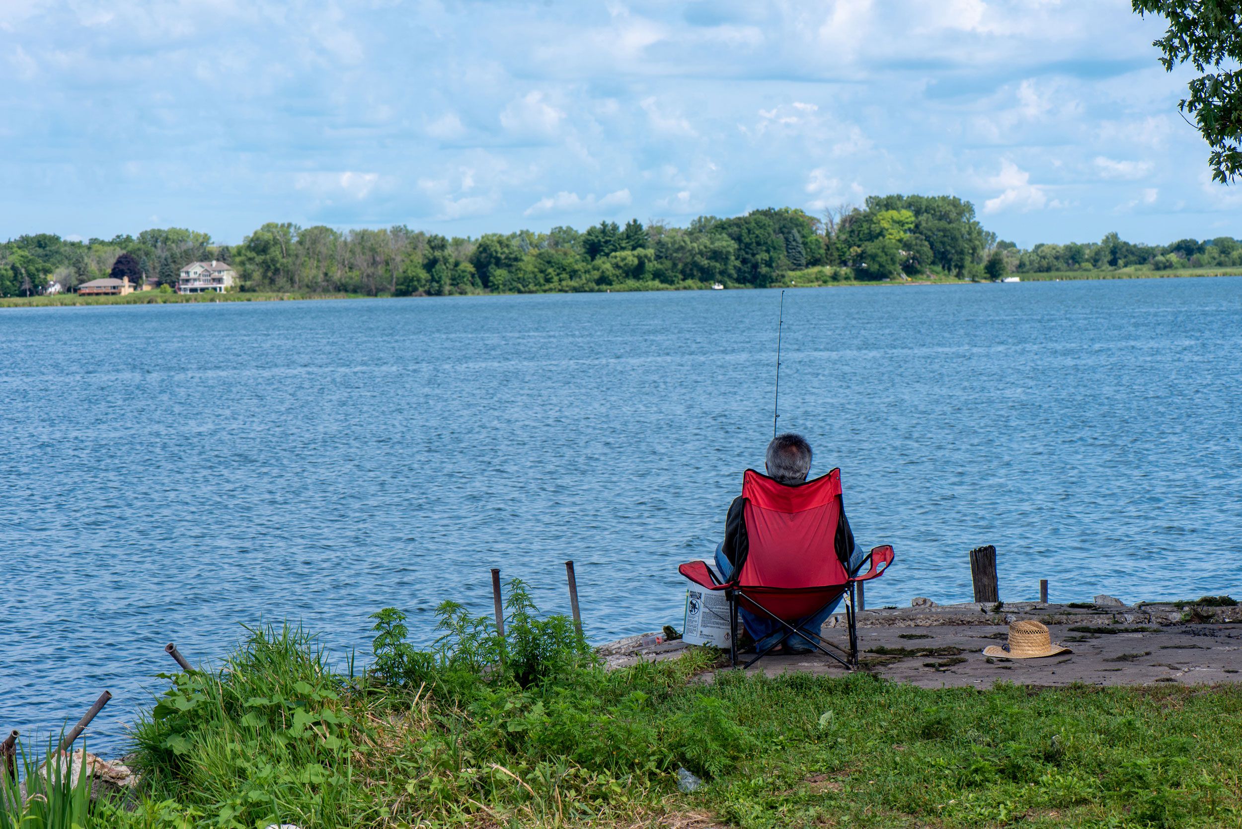 Shore fishing the Fox Chain O'Lakes